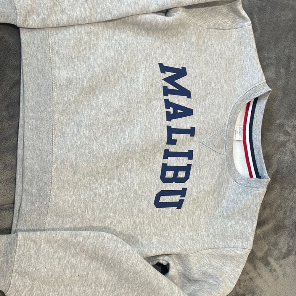 Grey cropped Malibu sweatshirt